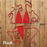 13 Color Hand Crochet Sunbathing Hot Bikini Women Sexy Micro Swimwear Mini Lingerie Sets