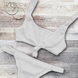 2018 New Bowknot Bikini Set Swimsuit Bathing Suit Button Swimwear Beachwear For Women