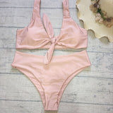 2018 New Bowknot High Waist Bikini Set Swimsuit Bathing Suit For Women Swimswear