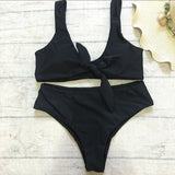2018 New Bowknot High Waist Bikini Set Swimsuit Bathing Suit For Women Swimswear