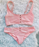 2018 Sexy Swimwear Solid Bikini Women Swimsuit Button Pattern Bikinis Set Bathing Suit Sport Style Biquini