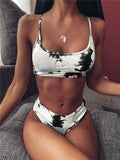 2020 Sexy High Waist Bikinis Swimsuit Women Triangle Swimwear Tie-dye gradient Bathing Suit Swim Suit For Women Micro Bikini Set
