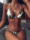 2020 Sexy High Waist Bikinis Swimsuit Women Triangle Swimwear Tie-dye gradient Bathing Suit Swim Suit For Women Micro Bikini Set