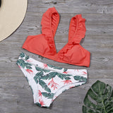 2020 Sexy Ruffles Bikini New Printed Swimwear Flounced Bikini Two-piece Swimsuits Women's Bathing Suit Biquini Beachwear