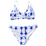 CUPSHE Blue Tie-dye Bikini Sets Women Lace Up Sexy Thong Two Pieces Swimsuits 2020 Girl Cute Beach Bathing Suits