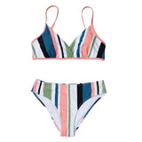 CUPSHE Colorful Striped Bikini Sets Women Sexy Thong Two Pieces Swimsuits 2020 Girl Beach Bathing Suits Swimwear