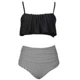 CUPSHE Seaside Gale Falbala High-waisted Bikini Set Women Summer Sexy Swimsuit Ladies Beach Bathing Suit swimwear