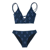 CUPSHE Solid Lace Up Bikini Sets and Leafy Bottom Sexy Cut Out Swimsuit Two Pieces Swimwear Women 2020 Beach Bathing Suits