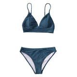 CUPSHE Solid Red Triangle Bikini Sets Sexy Low-waisted Padded Cups Swimsuit Two Pieces Swimwear Women 2020 Beach Bathing Suits