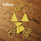 Cotton 13 Color Hand Crochet Micro Swimwear Women's Extreme Mini Sexy Bikini Set Sunbathing Bikini