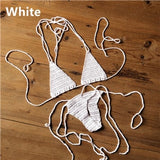 Cotton 13 Color Hand Crochet Micro Swimwear Women's Extreme Mini Sexy Bikini Set Sunbathing Bikini
