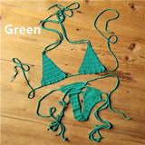 Cotton 13 Color Hand Crochet Micro Swimwear Women's Extreme Mini Sexy Bikini Set Sunbathing Bikini