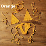Cotton 13 Color Hand Crochet Micro Swimwear Women's Extreme Mini Sexy Bikini Set Sunbathing Bikini