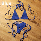 Cotton 13 Color Hand Crochet Micro Swimwear Women's Extreme Mini Sexy Bikini Set Sunbathing Bikini