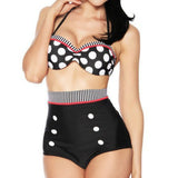 New Sexy Women Hot Retro Dots High Waist Bikini Sets Pinup Rockabilly Vintage Sexy Swimsuit Swimwear Push Up Bathing Suit