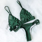 PLAVKY 2020 Sexy White Mesh Embroidered Flower Strappy Biquini Micro Bathing Suit Swimsuit Thong Swimwear Women Brazilian Bikini