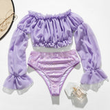 Peachtan Leopard Print Swimwear Women Bikini 2020 Mujer Long Sleeve Swimsuit Female Biquinis Sexy Bandeau Two-Piece Bathing Suit