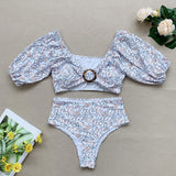 Peachtan Leopard Print Swimwear Women Bikini 2020 Mujer Long Sleeve Swimsuit Female Biquinis Sexy Bandeau Two-Piece Bathing Suit