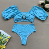 Peachtan Leopard Print Swimwear Women Bikini 2020 Mujer Long Sleeve Swimsuit Female Biquinis Sexy Bandeau Two-Piece Bathing Suit