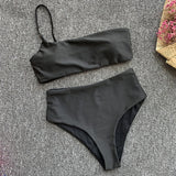 Peachtan Ribbed bikini set Neon biquinis Feminino 2020 swimwear Women bathers Woman swimsuit Female Thong bandeau bathing suit