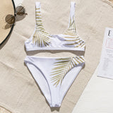 Peachtan Sexy bandeau bikinis 2020 mujer Bandage swimsuit female Hollow out swimwear women Solid pleated bathers bathing suit