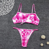 Peachtan Sexy bandeau swimsuit female Print bikinis 2020 mujer High cut swimwear women Swimming suit Summer bathers bathing suit