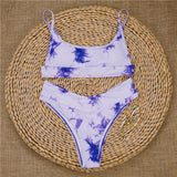 Peachtan Sexy bandeau swimsuit female Print bikinis 2020 mujer High cut swimwear women Swimming suit Summer bathers bathing suit