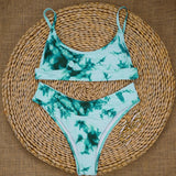 Peachtan Sexy bandeau swimsuit female Print bikinis 2020 mujer High cut swimwear women Swimming suit Summer bathers bathing suit