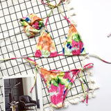 Peachtan Sexy bandeau women's swimsuit 2020 Micro bikini set Print bathers bathing suit Two piece swimwear women High cut bikini