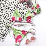 Peachtan Sexy bandeau women's swimsuit 2020 Micro bikini set Print bathers bathing suit Two piece swimwear women High cut bikini