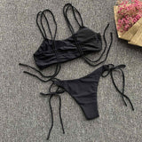 Peachtan Sexy bikini 2020 Mujer swimwear Women biquinis Feminino bathers Ruffles bathing suit Push up swimsuit Female beach wear
