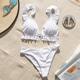 Peachtan Sexy bikini 2020 Mujer swimwear Women biquinis Feminino bathers Ruffles bathing suit Push up swimsuit Female beach wear