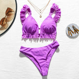 Peachtan Sexy bikini 2020 Mujer swimwear Women biquinis Feminino bathers Ruffles bathing suit Push up swimsuit Female beach wear