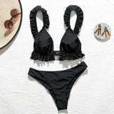 Peachtan Sexy bikini 2020 Mujer swimwear Women biquinis Feminino bathers Ruffles bathing suit Push up swimsuit Female beach wear
