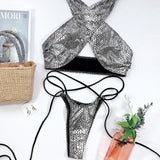 Peachtan Sexy halter bikini set 2020 Lace up swimsuit female Solid swimwear women High cut bathing suit Summer bathers biquini