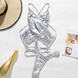 Peachtan Sexy halter bikini set 2020 Lace up swimsuit female Solid swimwear women High cut bathing suit Summer bathers biquini