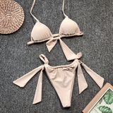 Peachtan Sexy halter bikinis 2019 mujer High cut swimsuit women bathing suit biquini Push up swimwear bathers Summer new micro