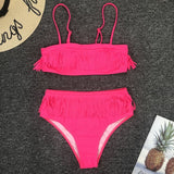 Peachtan Sexy hollow out bikinis 2020 mujer Solid ring swimwear women Bandeau swimsuit female Summer bathers bathing suit new