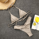 Peachtan Sexy leopard print swimsuit female Bandeau bikini set 2020 Micro bikini High cut swimwear women String bathing suit new