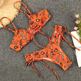 Peachtan Sexy leopard print swimsuit female Bandeau bikini set 2020 Micro bikini High cut swimwear women String bathing suit new