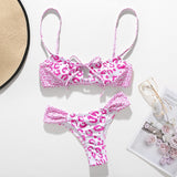 Peachtan Sexy leopard print swimsuit female Bandeau bikini set 2020 Micro bikini High cut swimwear women String bathing suit new