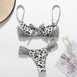 Peachtan Sexy leopard print swimsuit female Bandeau bikini set 2020 Micro bikini High cut swimwear women String bathing suit new