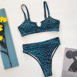 Peachtan Sexy snake print bikini set 2020 new High waist swimwear women Hollow out swimsuit female Brazilian bikini bathing suit