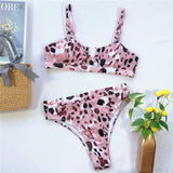 Peachtan Sexy snake print bikini set 2020 new High waist swimwear women Hollow out swimsuit female Brazilian bikini bathing suit