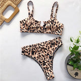 Peachtan Sexy snake print bikini set 2020 new High waist swimwear women Hollow out swimsuit female Brazilian bikini bathing suit