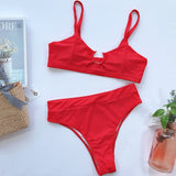 Peachtan Sexy snake print bikini set 2020 new High waist swimwear women Hollow out swimsuit female Brazilian bikini bathing suit