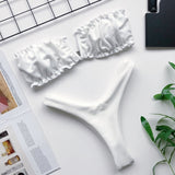 Peachtan sexy bandeau bikini set 2020 Solid swimwear women Pleated swimsuit female Summer beach biquini Bathers bathing suit new