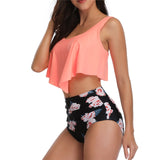 Plus Size Bikini Swimwear Women High Waisted Bikinis Set 2020 Mujer Swimsuit African Print 2 Pieces Tankini Bandeau Swim Suit