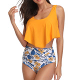 Plus Size Bikini Swimwear Women High Waisted Bikinis Set 2020 Mujer Swimsuit African Print 2 Pieces Tankini Bandeau Swim Suit
