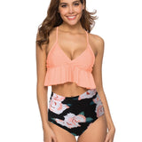 Plus Size Bikini Swimwear Women High Waisted Bikinis Set 2020 Mujer Swimsuit African Print 2 Pieces Tankini Bandeau Swim Suit